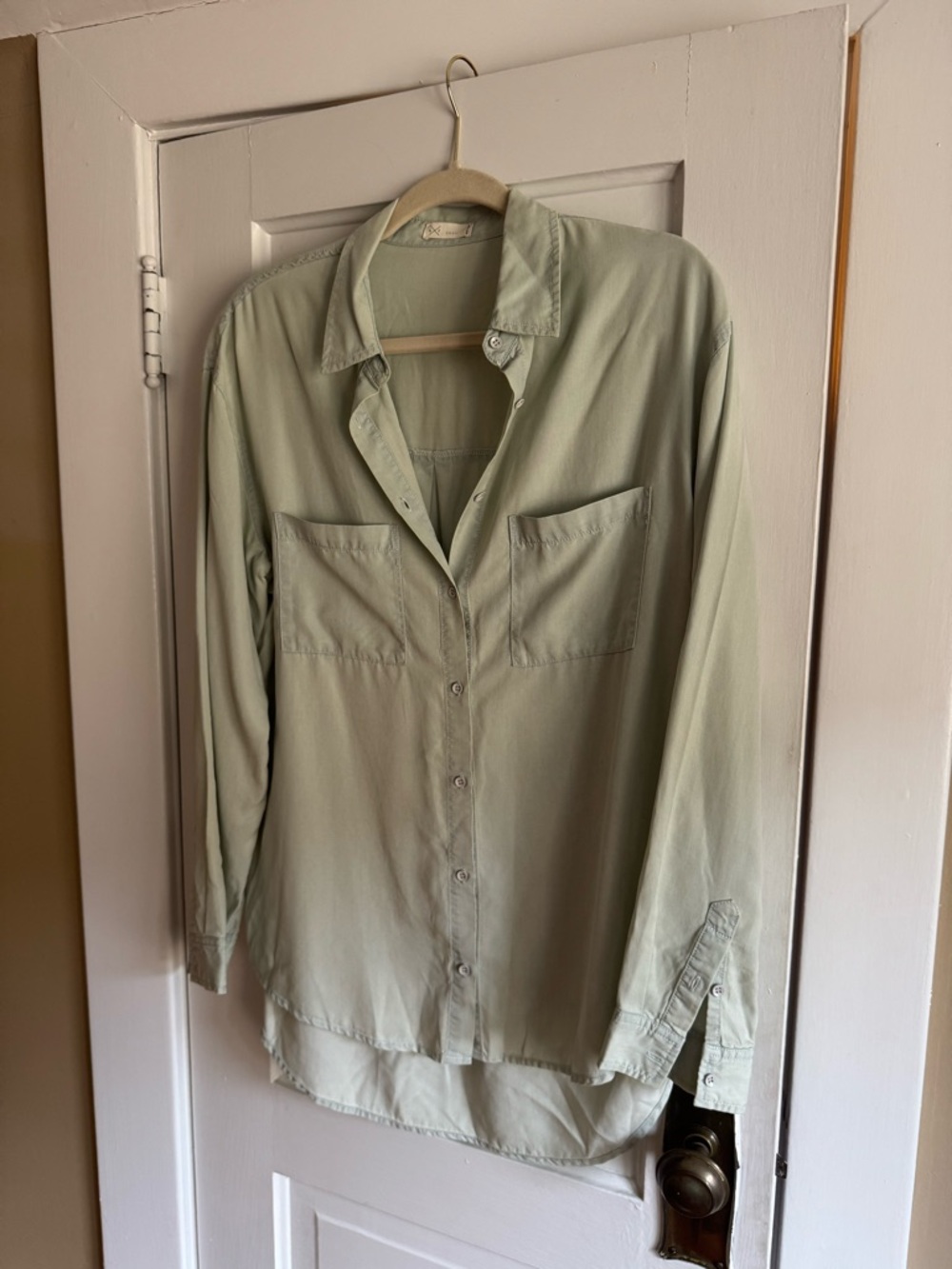 Anthropologie Sage Green Button-Down Shirt
